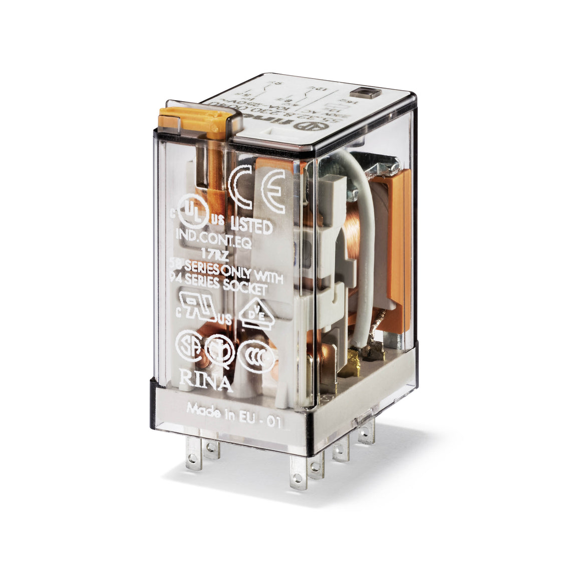 Finder 55.32 Industrielles Relais 2CO 10A 12VDC Mit Testtaste - 55.32.9.012.0040