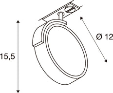 Slv Kalu Schiene Qpar Gu10 Einzelphasen Spotlicht Schwarz - 143540