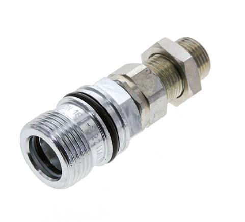 Stahl DN 10 Hydraulikkupplung Muffe 10 mm S Druckring Schottwand ISO 14541/8434-1 D M28 x 2