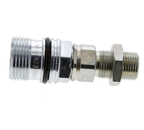 Stahl DN 10 Hydraulikkupplung Muffe 10 mm S Druckring Schottwand ISO 14541/8434-1 D M28 x 2