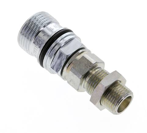 Stahl DN 10 Hydraulikkupplung Muffe 10 mm S Druckring Schottwand ISO 14541/8434-1 D M28 x 2