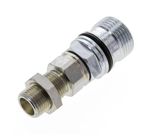 Stahl DN 10 Hydraulikkupplung Muffe 10 mm S Druckring Schottwand ISO 14541/8434-1 D M28 x 2