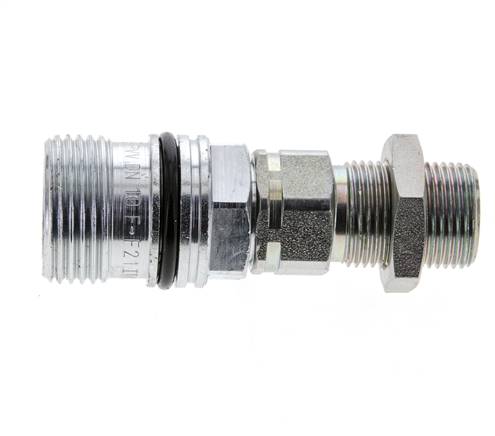 Stahl DN 10 Hydraulikkupplung Muffe 12 mm S Druckring Schottwand ISO 14541/8434-1 D M28 x 2