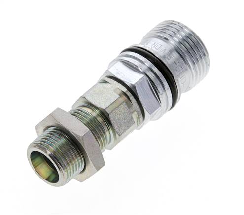 Stahl DN 10 Hydraulikkupplung Muffe 12 mm S Druckring Schottwand ISO 14541/8434-1 D M28 x 2