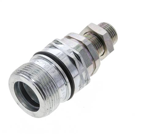 Stahl DN 12,5 Hydraulikkupplung Muffe 10 mm S Druckring Schottwand ISO 14541/8434-1 D M36 x 2