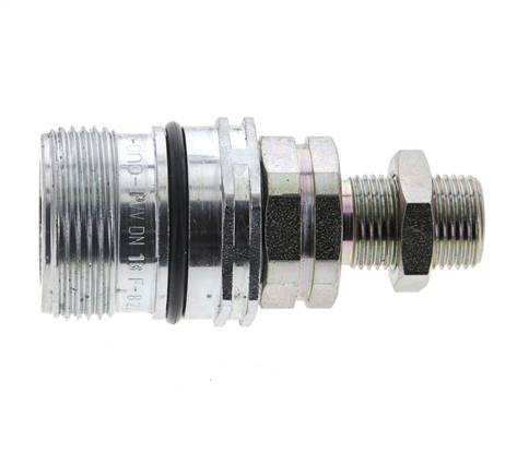 Stahl DN 12,5 Hydraulikkupplung Muffe 10 mm S Druckring Schottwand ISO 14541/8434-1 D M36 x 2
