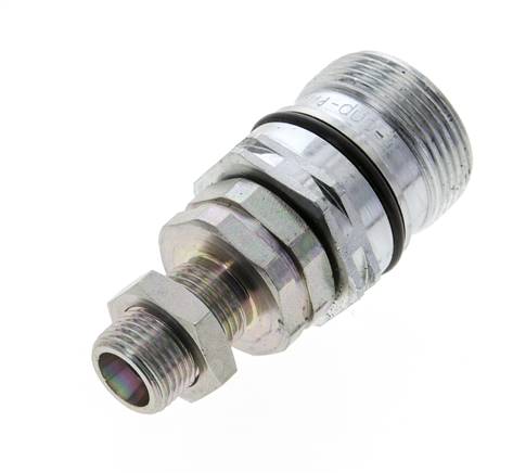 Stahl DN 12,5 Hydraulikkupplung Muffe 10 mm S Druckring Schottwand ISO 14541/8434-1 D M36 x 2