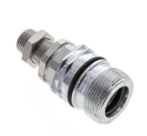 Stahl DN 12,5 Hydraulikkupplung Muffe 10 mm S Druckring Schottwand ISO 14541/8434-1 D M36 x 2