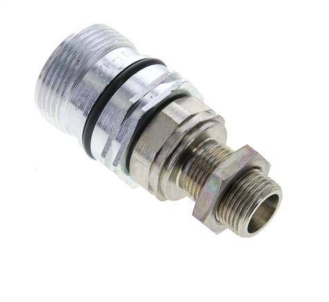 Stahl DN 12,5 Hydraulikkupplung Muffe 12 mm S Druckring Schottwand ISO 14541/8434-1 D M36 x 2