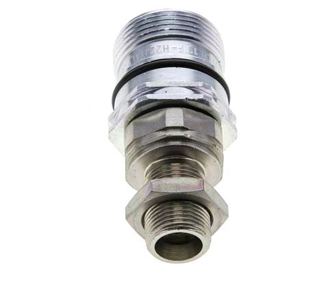 Stahl DN 12,5 Hydraulikkupplung Muffe 12 mm S Druckring Schottwand ISO 14541/8434-1 D M36 x 2