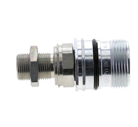 Stahl DN 12,5 Hydraulikkupplung Muffe 12 mm S Druckring Schottwand ISO 14541/8434-1 D M36 x 2