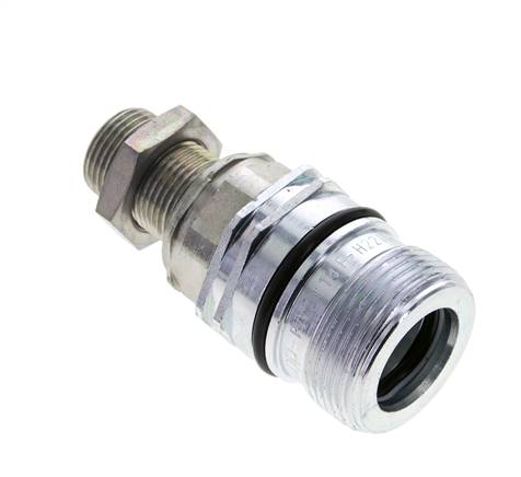 Stahl DN 12,5 Hydraulikkupplung Muffe 12 mm S Druckring Schottwand ISO 14541/8434-1 D M36 x 2