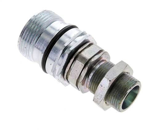 Stahl DN 12,5 Hydraulikkupplung Muffe 16 mm S Druckring Schottwand ISO 14541/8434-1 D M36 x 2