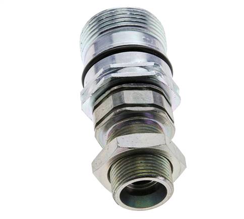 Stahl DN 12,5 Hydraulikkupplung Muffe 16 mm S Druckring Schottwand ISO 14541/8434-1 D M36 x 2