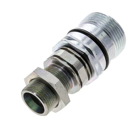 Stahl DN 12,5 Hydraulikkupplung Muffe 16 mm S Druckring Schottwand ISO 14541/8434-1 D M36 x 2
