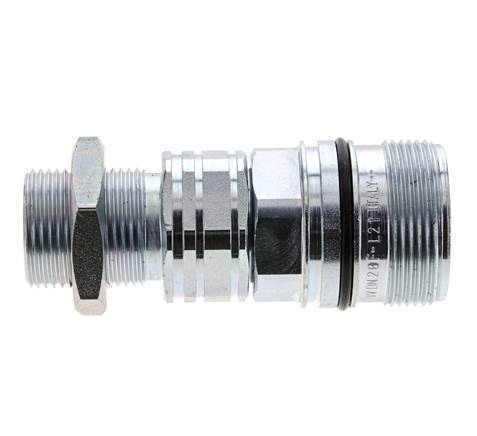 Stahl DN 20 Hydraulikkupplung Muffe 20 mm S Druckring Schottwand ISO 14541/8434-1 D M42 x 2