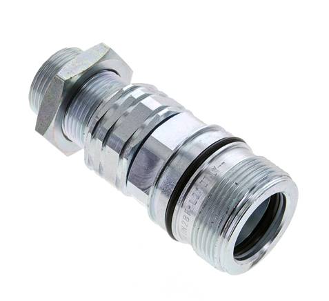Stahl DN 20 Hydraulikkupplung Muffe 20 mm S Druckring Schottwand ISO 14541/8434-1 D M42 x 2