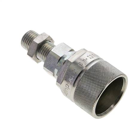 Stahl DN 10 Hydraulikkupplung Stopfen 8 mm L Druckring Schottwand ISO 14541/8434-1 D M28 x 2