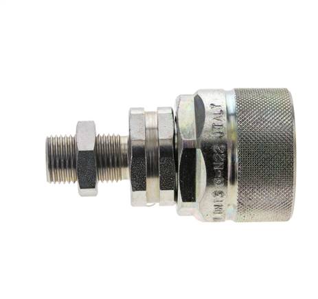 Stahl DN 12,5 Hydraulikkupplung Stopfen 10 mm L Druckring Schottwand ISO 14541/8434-1 D M36 x 2