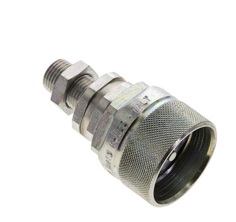 Stahl DN 12,5 Hydraulikkupplung Stopfen 10 mm L Druckring Schottwand ISO 14541/8434-1 D M36 x 2