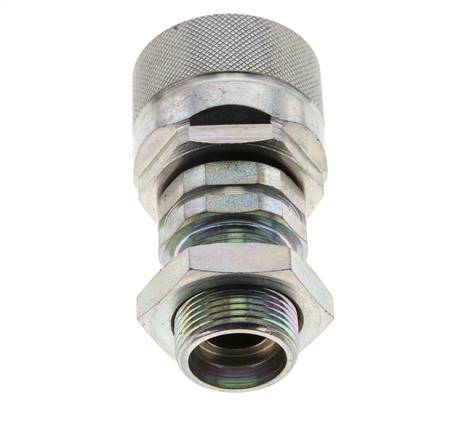 Stahl DN 12,5 Hydraulikkupplung Stopfen 18 mm L Druckring Schottwand ISO 14541/8434-1 D M36 x 2