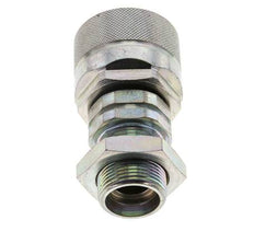 Stahl DN 12,5 Hydraulikkupplung Stopfen 18 mm L Druckring Schottwand ISO 14541/8434-1 D M36 x 2