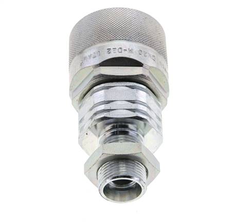 Stahl DN 20 Hydraulikkupplung Stopfen 15 mm L Druckring Schottwand ISO 14541/8434-1 D M42 x 2