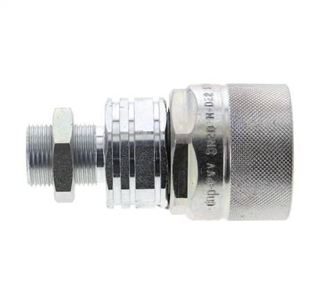 Stahl DN 20 Hydraulikkupplung Stopfen 15 mm L Druckring Schottwand ISO 14541/8434-1 D M42 x 2