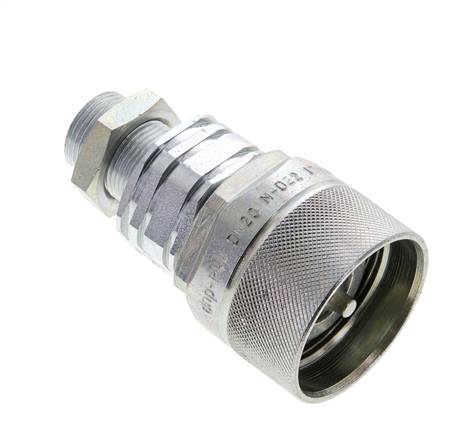 Stahl DN 20 Hydraulikkupplung Stopfen 15 mm L Druckring Schottwand ISO 14541/8434-1 D M42 x 2