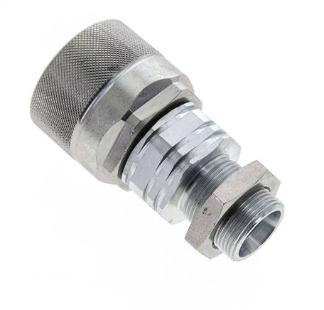 Stahl DN 20 Hydraulikkupplung Stopfen 18 mm L Druckring Schottwand ISO 14541/8434-1 D M42 x 2