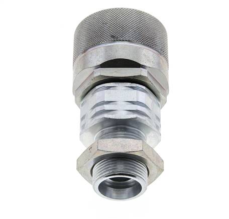 Stahl DN 20 Hydraulikkupplung Stopfen 18 mm L Druckring Schottwand ISO 14541/8434-1 D M42 x 2