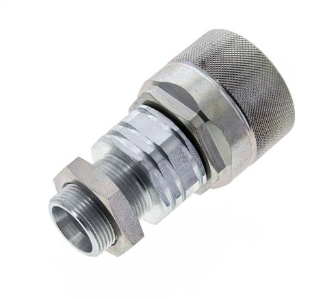 Stahl DN 20 Hydraulikkupplung Stopfen 18 mm L Druckring Schottwand ISO 14541/8434-1 D M42 x 2