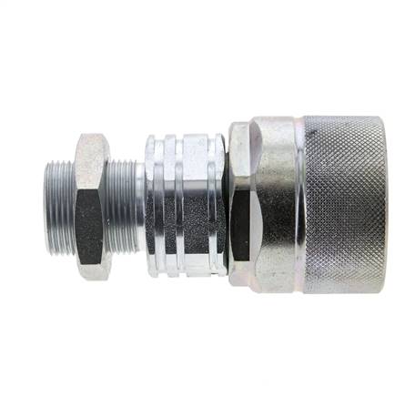 Stahl DN 20 Hydraulikkupplung Stopfen 18 mm L Druckring Schottwand ISO 14541/8434-1 D M42 x 2