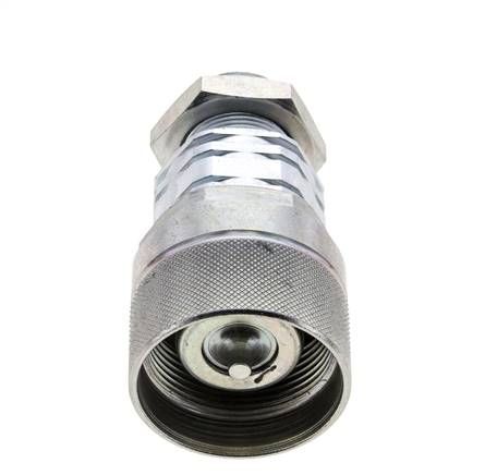 Stahl DN 20 Hydraulikkupplung Stopfen 18 mm L Druckring Schottwand ISO 14541/8434-1 D M42 x 2