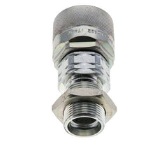 Stahl DN 20 Hydraulikkupplung Stopfen 22 mm L Druckring Schottwand ISO 14541/8434-1 D M42 x 2