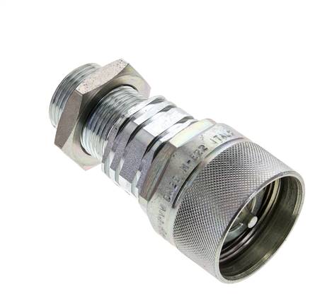 Stahl DN 20 Hydraulikkupplung Stopfen 22 mm L Druckring Schottwand ISO 14541/8434-1 D M42 x 2
