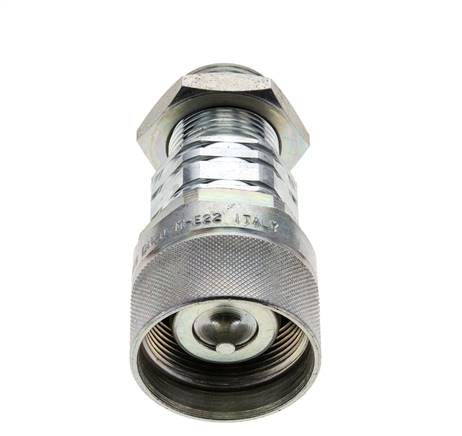 Stahl DN 20 Hydraulikkupplung Stopfen 22 mm L Druckring Schottwand ISO 14541/8434-1 D M42 x 2