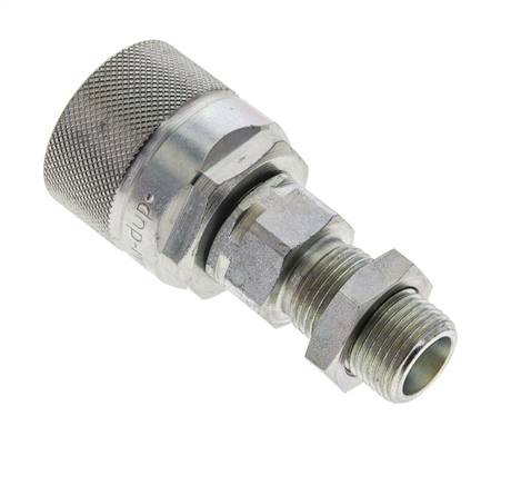 Stahl DN 10 Hydraulikkupplung Stopfen 10 mm S Druckring Schottwand ISO 14541/8434-1 D M28 x 2