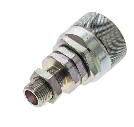 Stahl DN 12,5 Hydraulikkupplung Stopfen 10 mm S Druckring Schottwand ISO 14541/8434-1 D M36 x 2