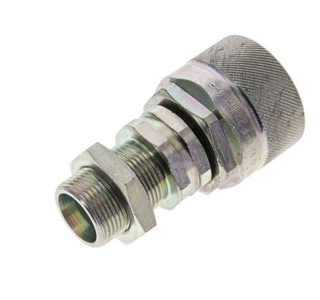 Stahl DN 12,5 Hydraulikkupplung Stopfen 16 mm S Druckring Schottwand ISO 14541/8434-1 D M36 x 2