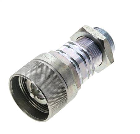 Stahl DN 20 Hydraulikkupplung Stopfen 20 mm S Druckring Schottwand ISO 14541/8434-1 D M42 x 2
