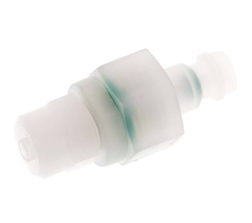 PVDF DN 5 Kupplungsstopfen 4x6 mm Überwurfmutter Doppelabsperrung