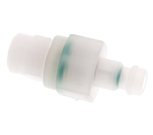 PVDF DN 5 Kupplungsstopfen 4x6 mm Überwurfmutter Doppelabsperrung