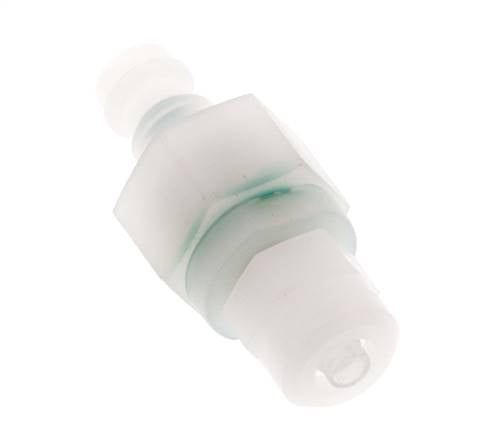 PVDF DN 5 Kupplungsstopfen 4x6 mm Überwurfmutter Doppelabsperrung
