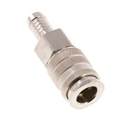 Messing vernickelt DN 10 Luftkupplungsmuffe 13 mm Schlauchpfeiler