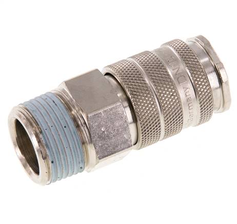 Messing vernickelt DN 10 Luftkupplungsmuffe R 3/4 Zoll Außengewinde