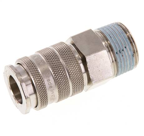Messing vernickelt DN 10 Luftkupplungsmuffe R 3/4 Zoll Außengewinde