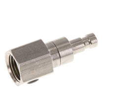 Messing vernickelt DN 2.7 (Micro) Luftkupplungsstecker G 1/8 Zoll weiblich Doppelabsperrung