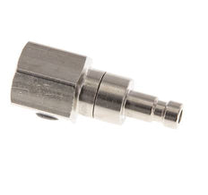 Messing vernickelt DN 2.7 (Micro) Luftkupplungsstecker G 1/8 Zoll weiblich Doppelabsperrung