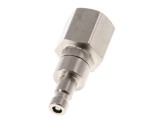 Messing vernickelt DN 2.7 (Micro) Luftkupplungsstecker G 1/8 Zoll weiblich Doppelabsperrung
